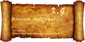 Korcsok Gyöngyi névjegykártya